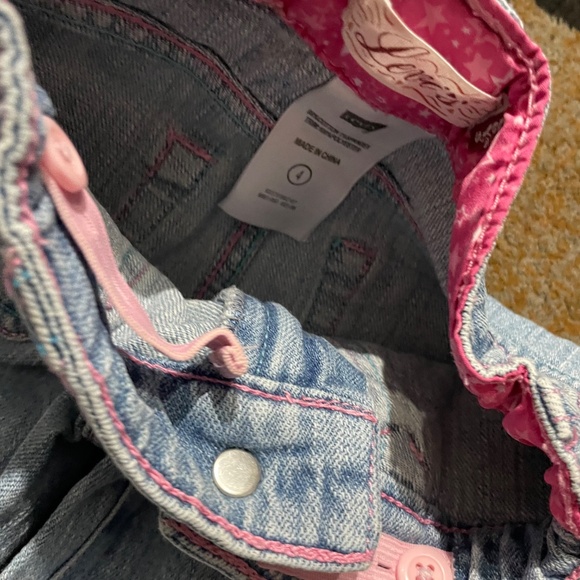 Vintage Y2K Levi’s Girls Wide Leg Flared Jeans — Size 4 w/ Pink Accents - Picture 6 of 8